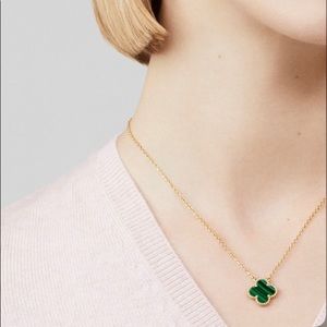 VCA van cleef alhambra malachite pendant necklace